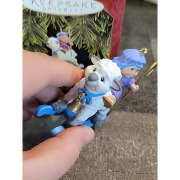 Hallmark 1997 playful Shepherd ornament Xmas Decor rocking horse - Picture 2 of 4